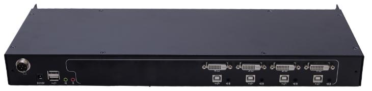 AS-7104DLD (Dual-Rail, 17” DVI LCD KVM Switch in 4 Ports)