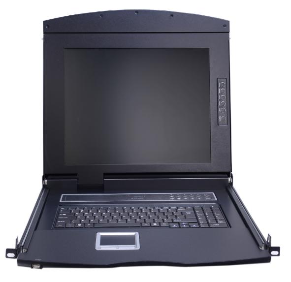 AS-7108ULS (Single Rail, VGA Series 17” LCD KVM Switch 8 Ports)