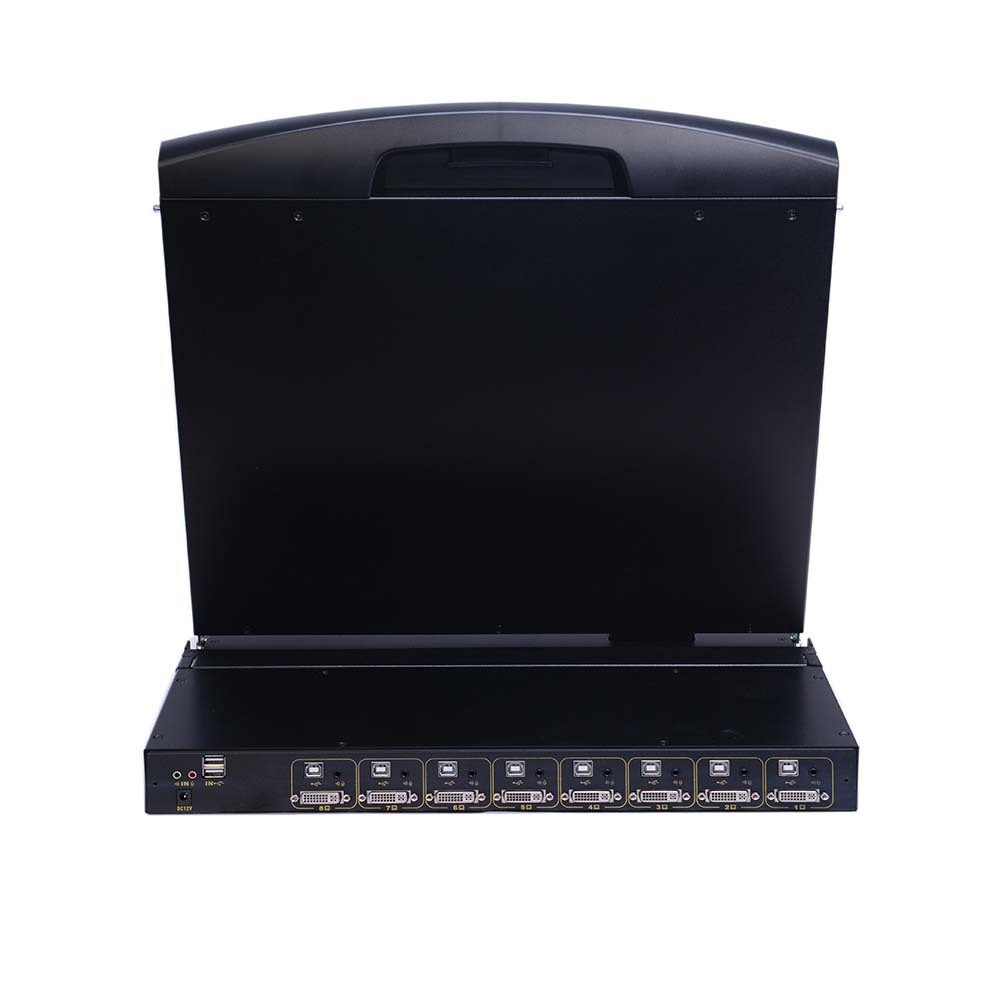 AS-7108DLS (Single Rail, 17” DVI LCD KVM Switch)